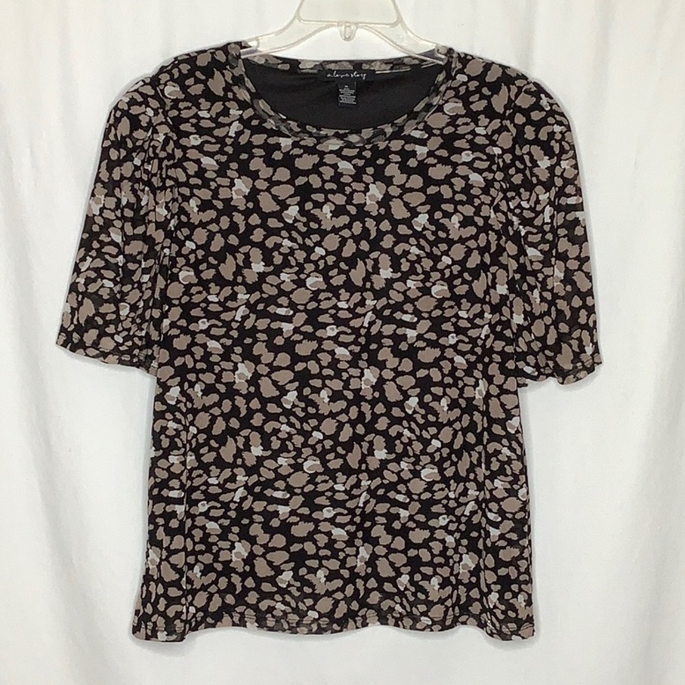 Animal Print Puff Sleeve Blouse Size XL
